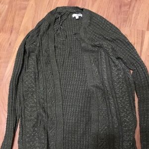 Dark Green Glittery Gold Cardigan